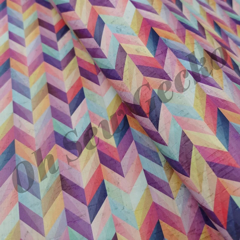 Kaleidoscope Colours Chevron Cork Fabric OSG Watermarked