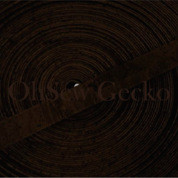Dark Brown Flat Strap Cork Fabric 5 metres / 25mm