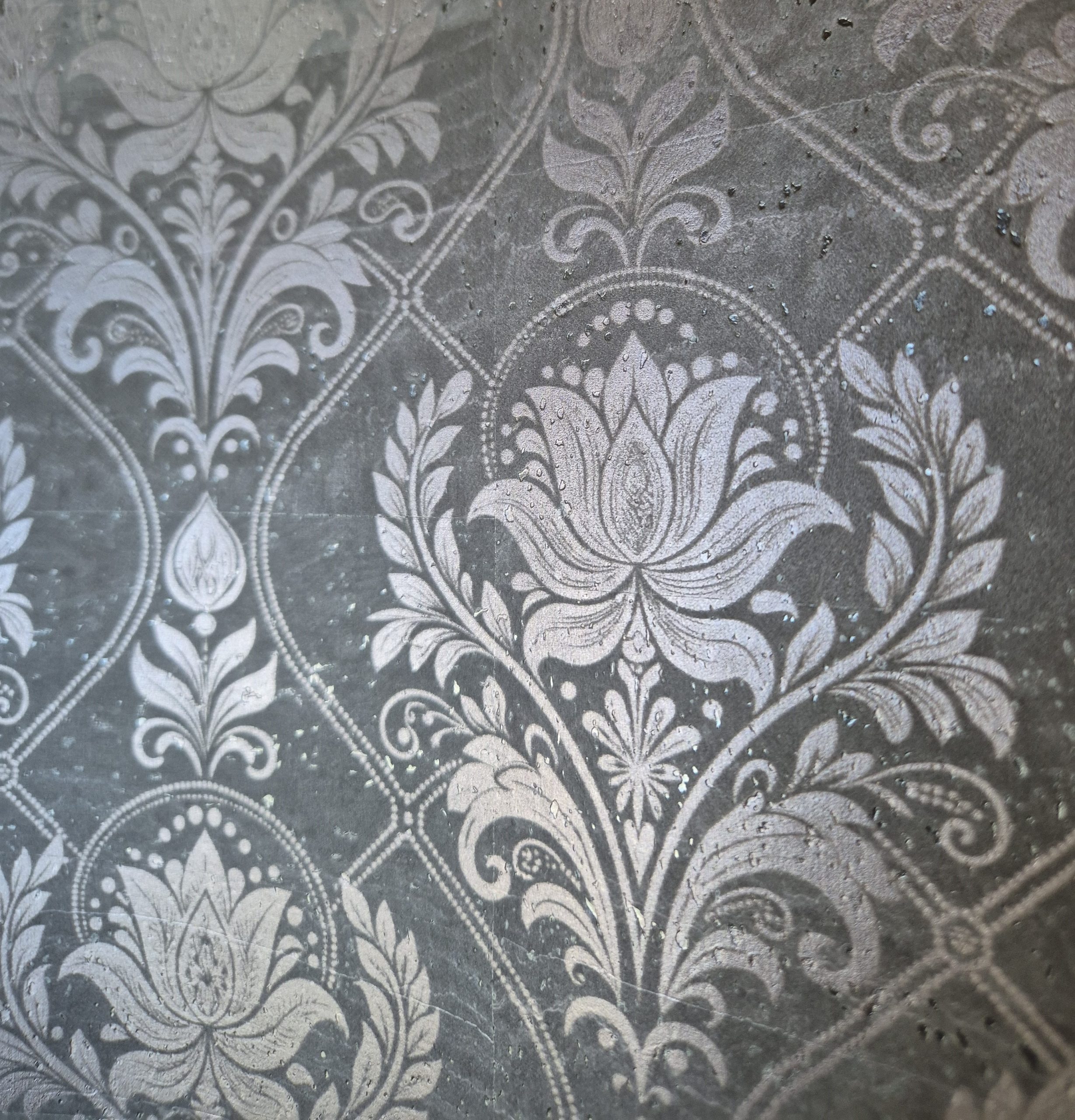 Black Damask Cork Fabric OSG