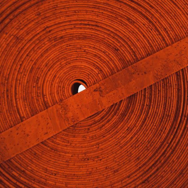 Burnt Orange Flat Strap Cork Fabric 5 metres / 25mm