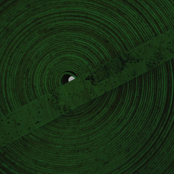 Forest Green Flat Strap Cork Fabric 5 metres / 25mm