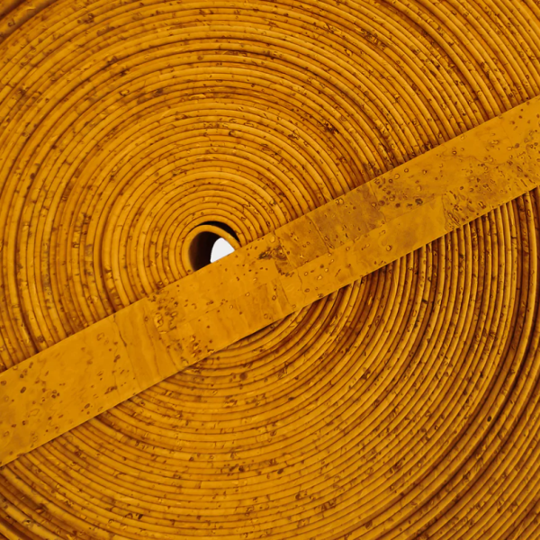 Honey Yellow Flat Strap Cork Fabric 5 metres / 25mm