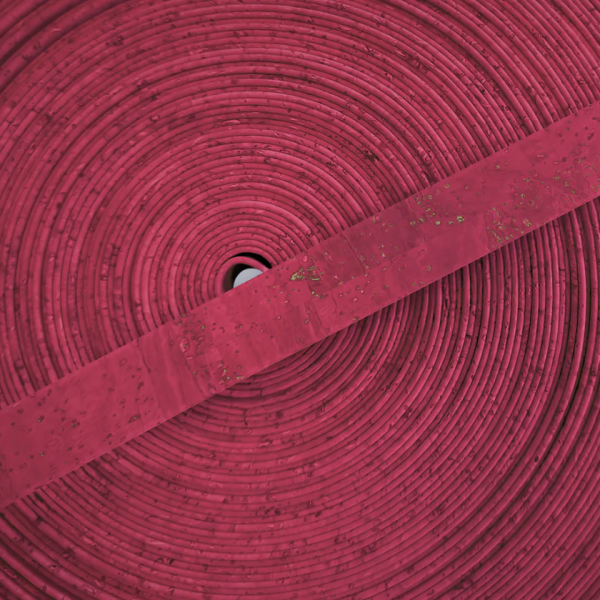 Magenta Flat Strap Cork Fabric 5 metres / 25mm