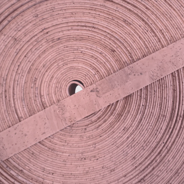 Pale Pink Flat Strap Cork Fabric 5 metres / 25mm