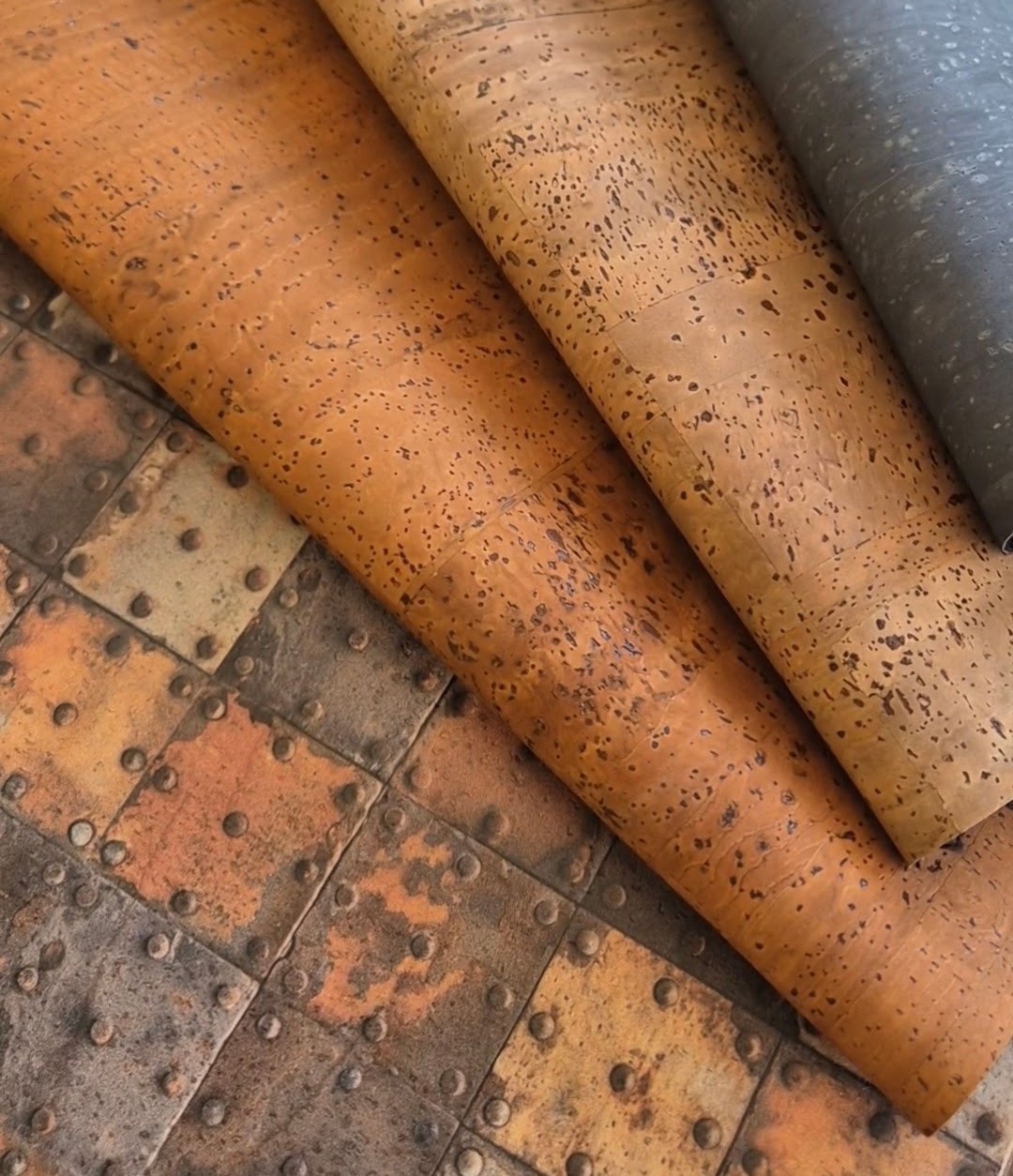 Rustworks Gingerbread Warm Toast Dark Grey Cork Fabric OSG 1
