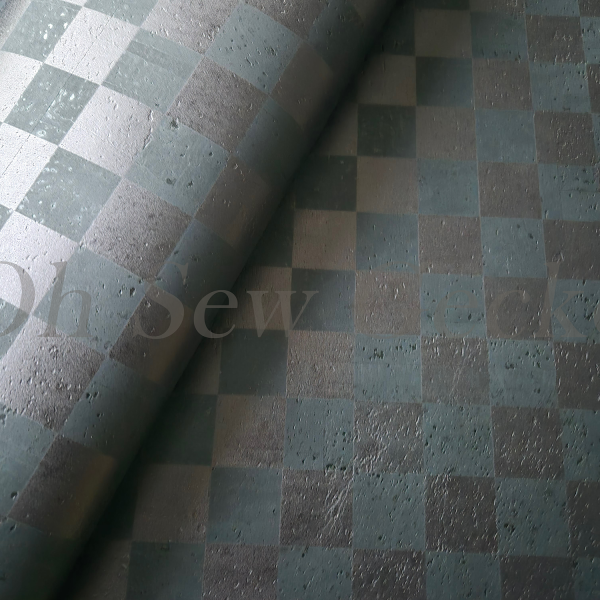 Black Checkerboard Superior Cork Fabric